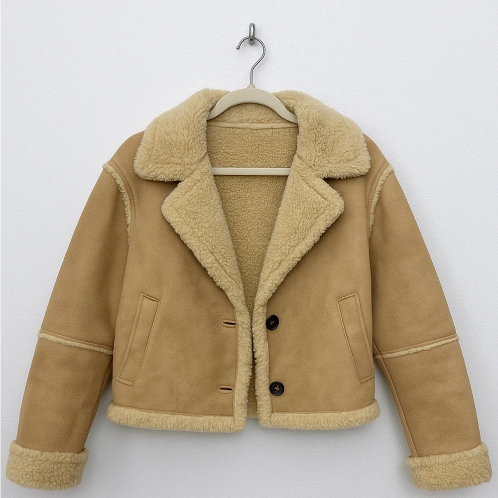 BDG Cream Shearling Jacket